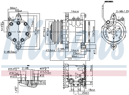 NISSENS 89691 Compressore, Climatizzatore-Compressore, Climatizzatore-Ricambi Euro