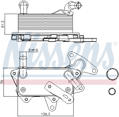 NISSENS 90748 Radiatore olio, Cambio automatico