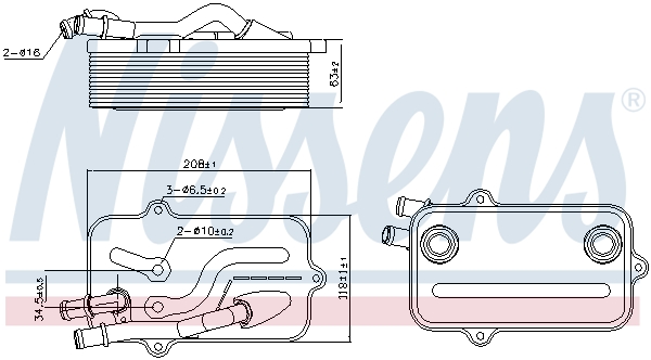 NISSENS 90782 Radiatore olio, Cambio automatico