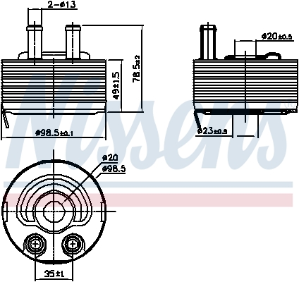 NISSENS 90793 Radiatore olio, Olio motore