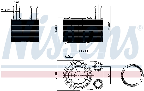 NISSENS 90845 Radiatore olio, Olio motore