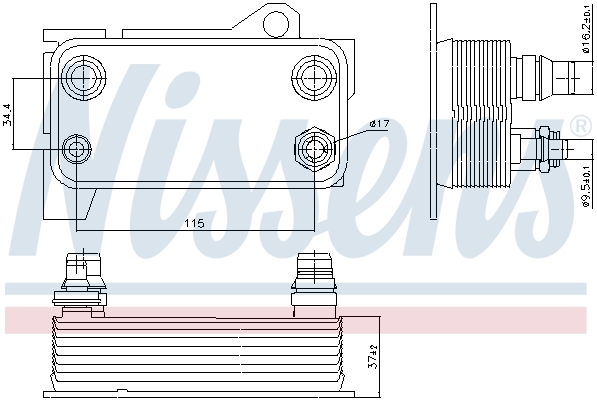 NISSENS 90863 Radiatore olio, Cambio automatico