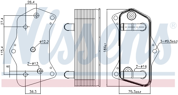 NISSENS 91160 Radiatore olio, Cambio automatico