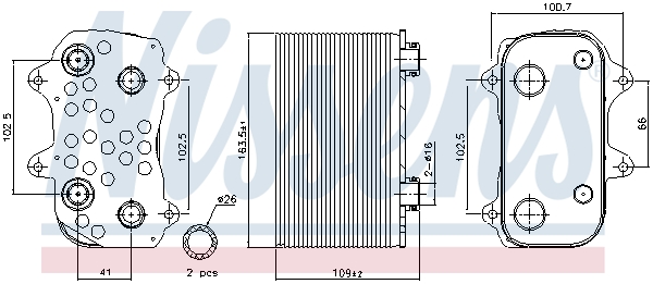 NISSENS 91164 Radiatore olio, Cambio automatico