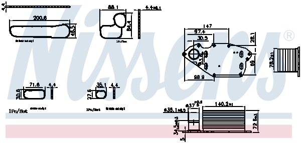 NISSENS 91303 Olajhűtő, motorolaj NISSAN OPEL RENAULT VAUXHALL