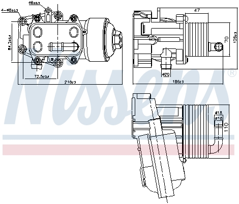 NISSENS 91315 Olajhűtő,...