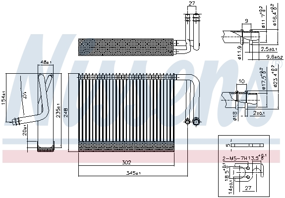 NISSENS 92327 Evaporatore, Climatizzatore