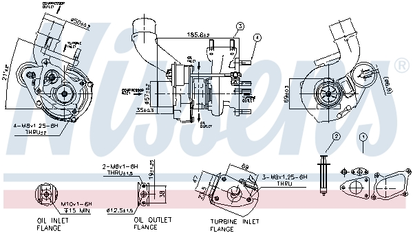 NISSENS 93020 Turbocompressore, Sovralimentazione-Turbocompressore, Sovralimentazione-Ricambi Euro