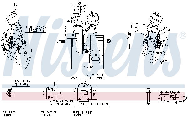 NISSENS 93026 Turbocompressore, Sovralimentazione-Turbocompressore, Sovralimentazione-Ricambi Euro