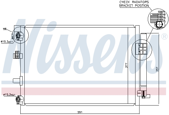 NISSENS 940222 Condensatore, Climatizzatore-Condensatore, Climatizzatore-Ricambi Euro