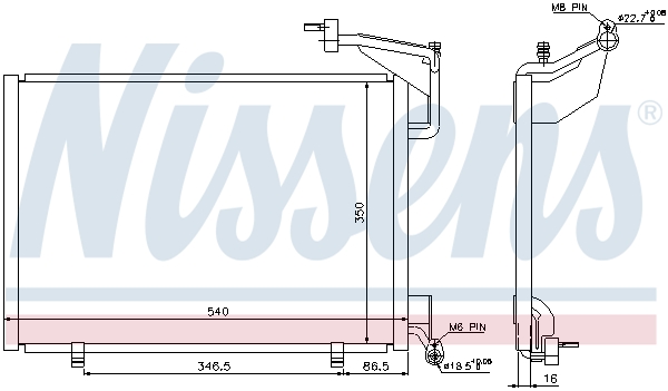 NISSENS 940285 Condensatore, Climatizzatore-Condensatore, Climatizzatore-Ricambi Euro