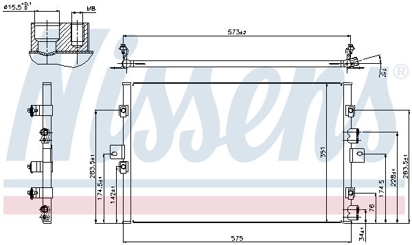 NISSENS 940307 Condensatore, Climatizzatore