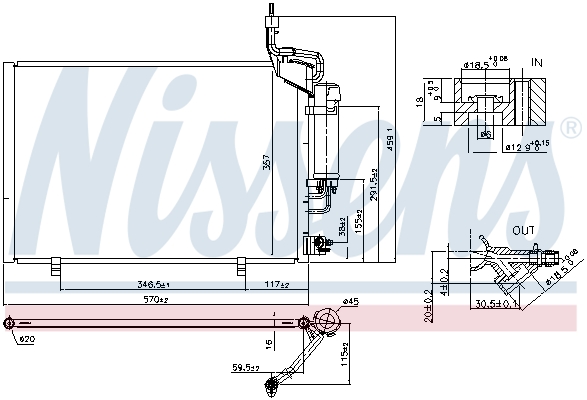 NISSENS 940527 Condensatore, Climatizzatore