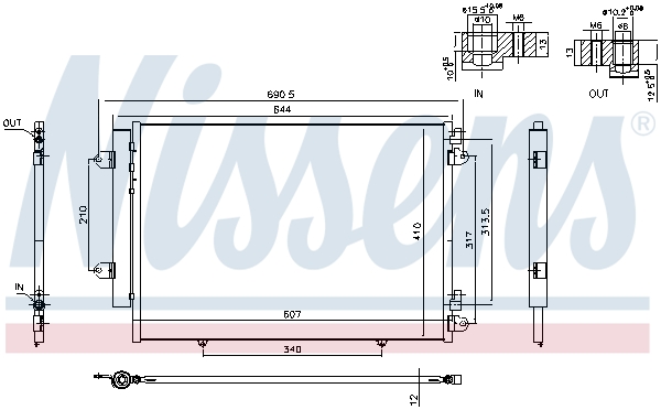 NISSENS 940691 Condensatore, Climatizzatore