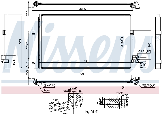 NISSENS 940748 Condensatore, Climatizzatore-Condensatore, Climatizzatore-Ricambi Euro