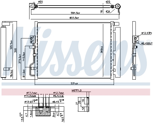 NISSENS 941072 Condensatore, Climatizzatore-Condensatore, Climatizzatore-Ricambi Euro