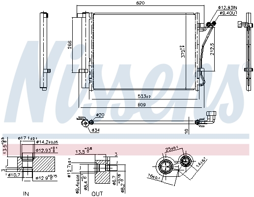 NISSENS 941144 Condensatore, Climatizzatore-Condensatore, Climatizzatore-Ricambi Euro