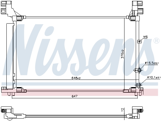 NISSENS 941165 Condensatore, Climatizzatore-Condensatore, Climatizzatore-Ricambi Euro