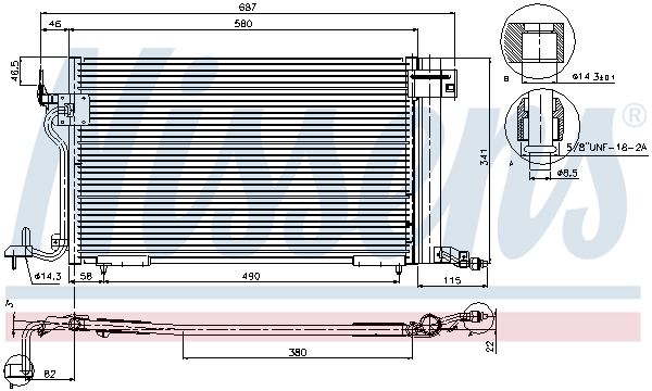 NISSENS 94313 Condensatore, Climatizzatore