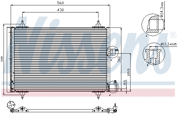 NISSENS 94542 Condensatore, Climatizzatore-Condensatore, Climatizzatore-Ricambi Euro