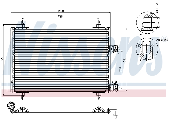 NISSENS 94560 Condensatore, Climatizzatore-Condensatore, Climatizzatore-Ricambi Euro