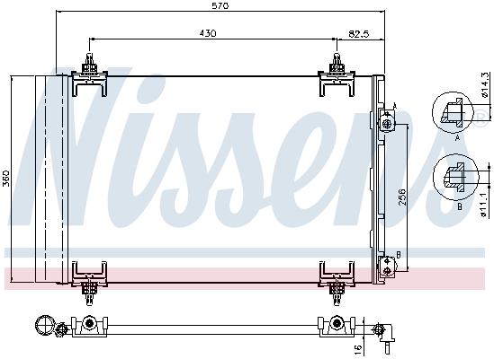 NISSENS 94826 Condensatore, Climatizzatore