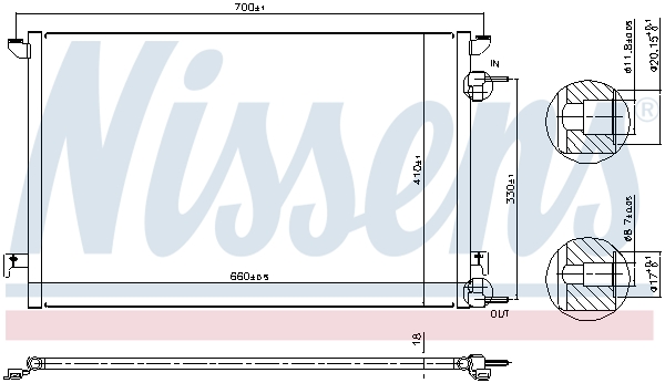 NISSENS 94852 Condensatore, Climatizzatore