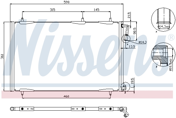 NISSENS 94855 Condensatore, Climatizzatore