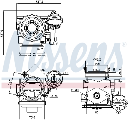 NISSENS 98162 Valvola ricircolo gas scarico-EGR-Valvola ricircolo gas scarico-EGR-Ricambi Euro