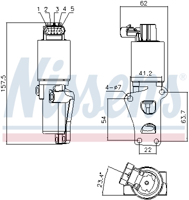 NISSENS 98170 Valvola ricircolo gas scarico-EGR-Valvola ricircolo gas scarico-EGR-Ricambi Euro