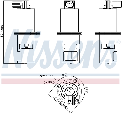 NISSENS 98172 Valvola ricircolo gas scarico-EGR-Valvola ricircolo gas scarico-EGR-Ricambi Euro