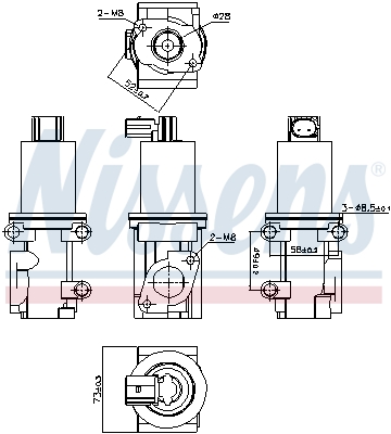 NISSENS 98185 Valvola ricircolo gas scarico-EGR-Valvola ricircolo gas scarico-EGR-Ricambi Euro