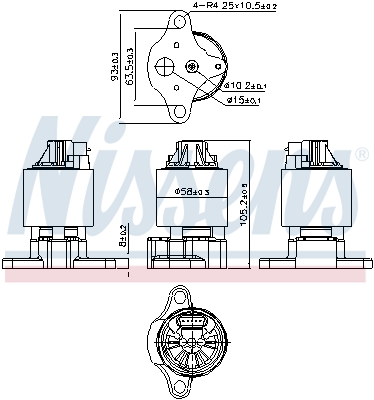 NISSENS 98186 Valvola ricircolo gas scarico-EGR