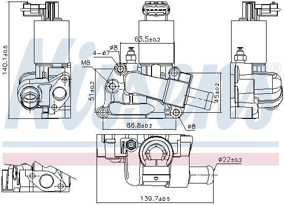 NISSENS 98204 Valvola ricircolo gas scarico-EGR-Valvola ricircolo gas scarico-EGR-Ricambi Euro