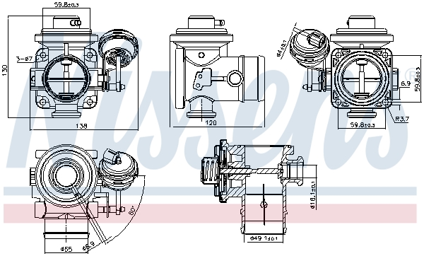 NISSENS 98304 Valvola ricircolo gas scarico-EGR-Valvola ricircolo gas scarico-EGR-Ricambi Euro