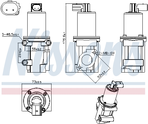 NISSENS 98306 Valvola ricircolo gas scarico-EGR-Valvola ricircolo gas scarico-EGR-Ricambi Euro