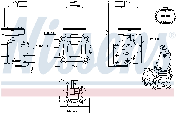 NISSENS 98309 Valvola ricircolo gas scarico-EGR