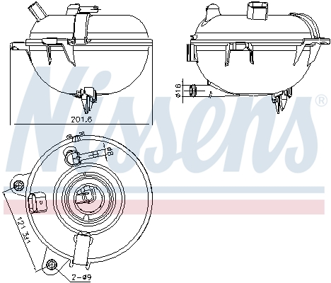 NISSENS 996130 kiegyenlítőtartály, hűtőfolyadék AUDI SEAT SKODA VW