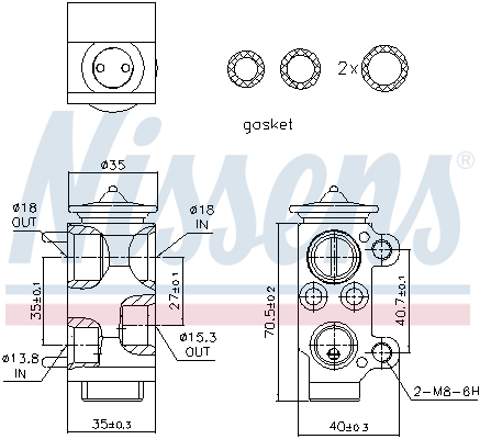 NISSENS 999221 Valvola ad espansione, Climatizzatore