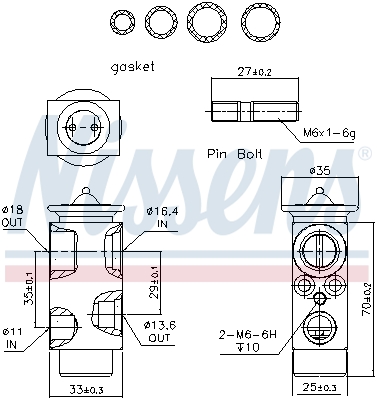 NISSENS 999235 Valvola ad espansione, Climatizzatore-Valvola ad espansione, Climatizzatore-Ricambi Euro