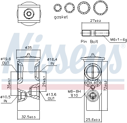 NISSENS 999238 Valvola ad espansione, Climatizzatore