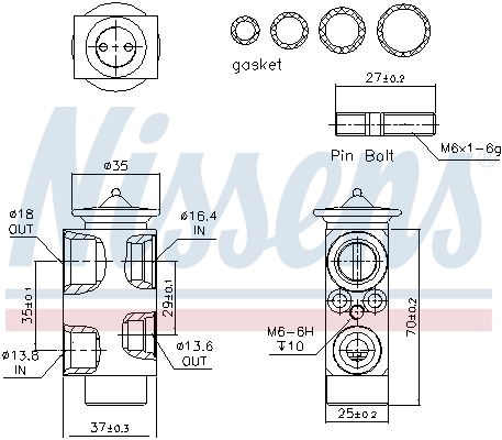 NISSENS 999251 Valvola ad espansione, Climatizzatore