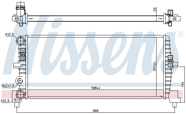 NISSENS 606239 Radiatore,...