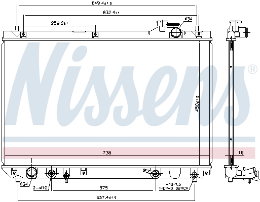 NISSENS 606652 Radiatore,...