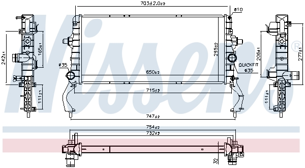 NISSENS 606801 радиатор,...