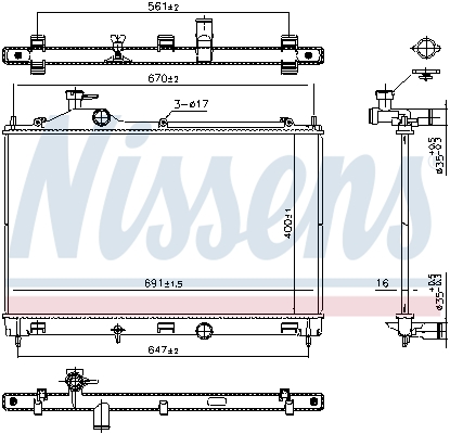 NISSENS 607027 Radiator,...
