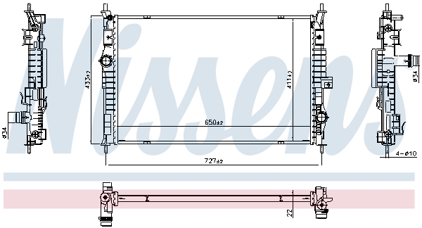 NISSENS 607100 Radiator,...