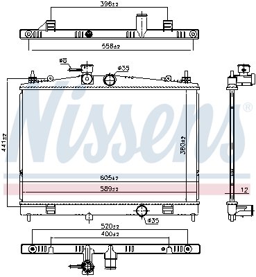NISSENS 607128 Radiator,...