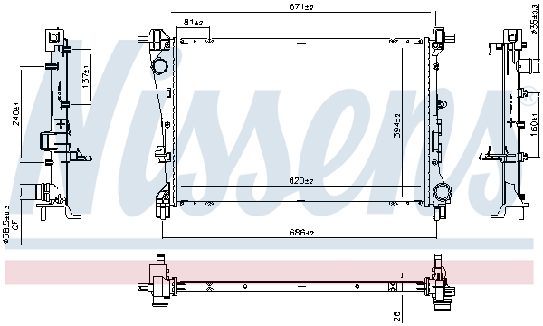 NISSENS 607182 Radiator,...