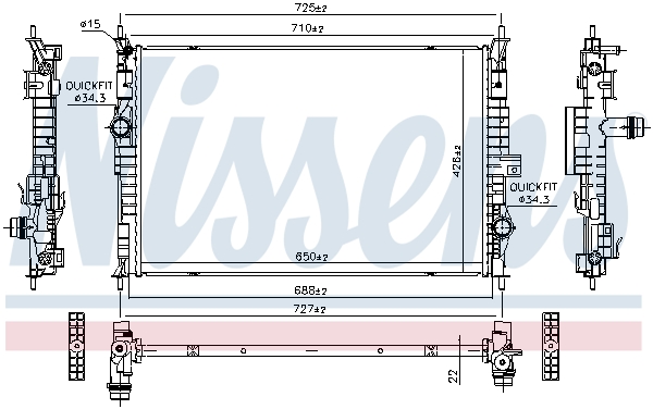 NISSENS 607184 Radiator,...